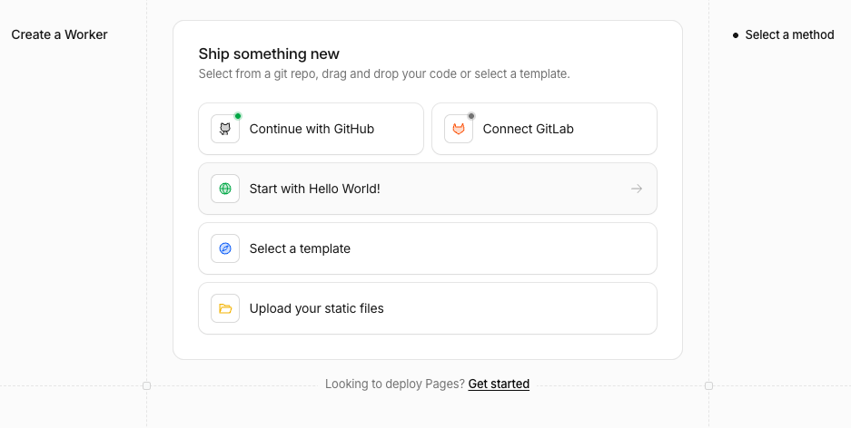 Create a new Worker in the Cloudflare dashboard