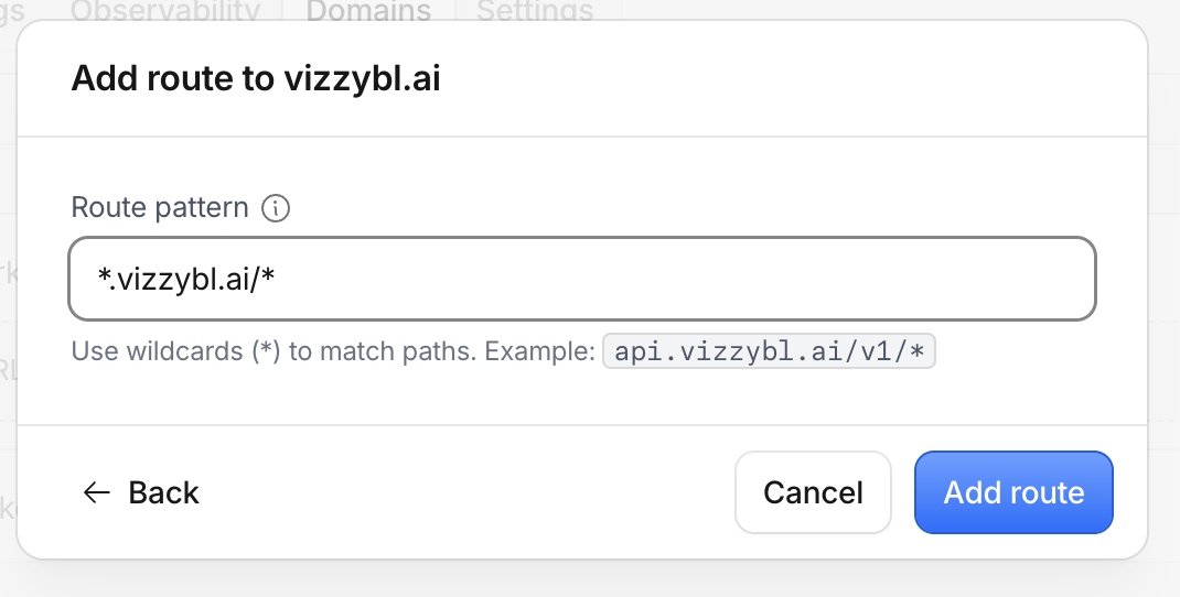 Add a route so the Worker runs on your site